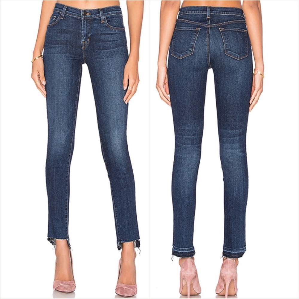 J Brand Slim fit Step Hem jeans dark wash size 29 frayed raw classic high rise